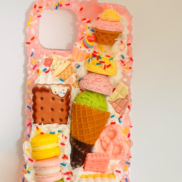 Handmade Kawaii Ice Cream & Dessert Pink Resin Phone Case handmade for any model - Picture 4 of 5